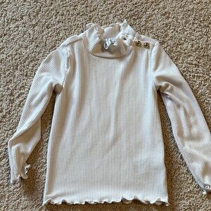 Janie and Jack Cream Ruffled Long Sleeve Top